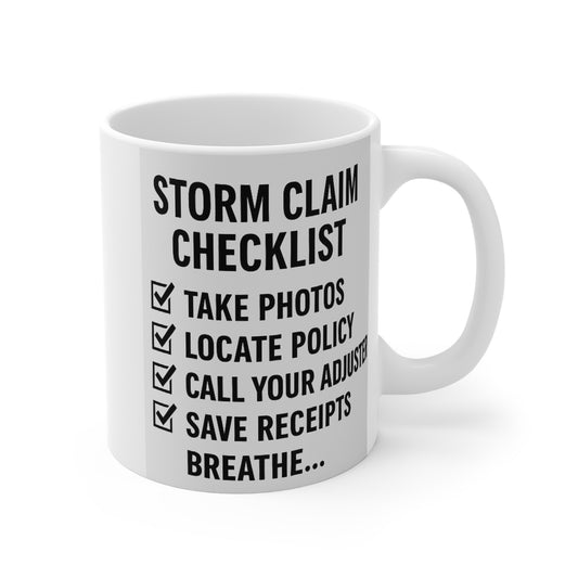 STORM CLAIM CHECKLIST Mug 11oz